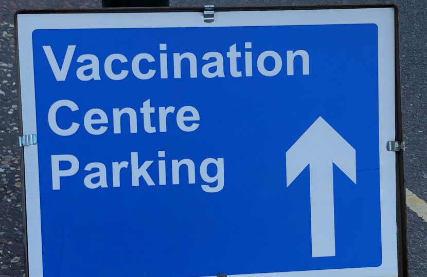 Vaccine centre sign